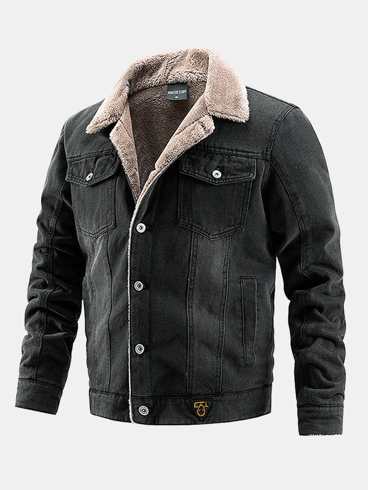 Regular Fit Faux Fur Lined Denim Jacket
